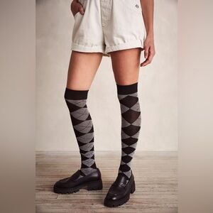 New🌟Free People -Argyle Socks-Red Pink